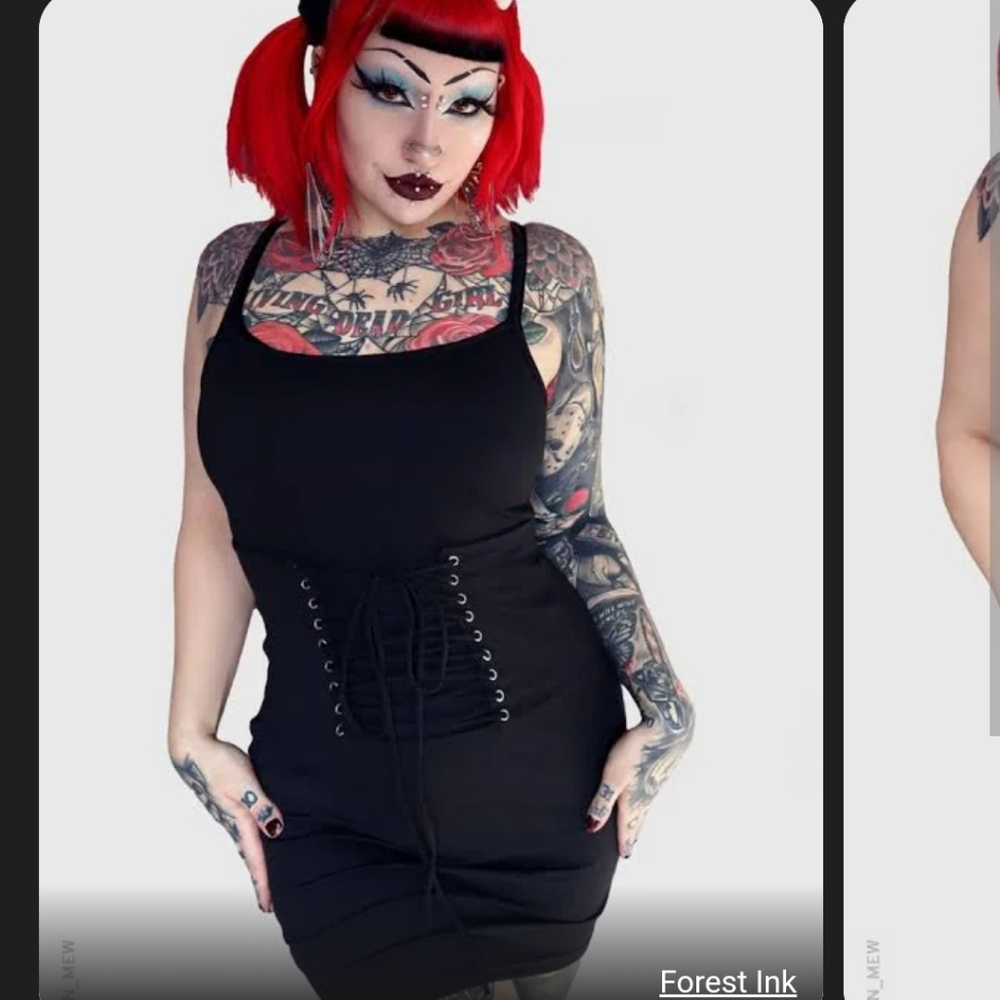 DEADSTOCK S Forest Ink Black Mini Dress